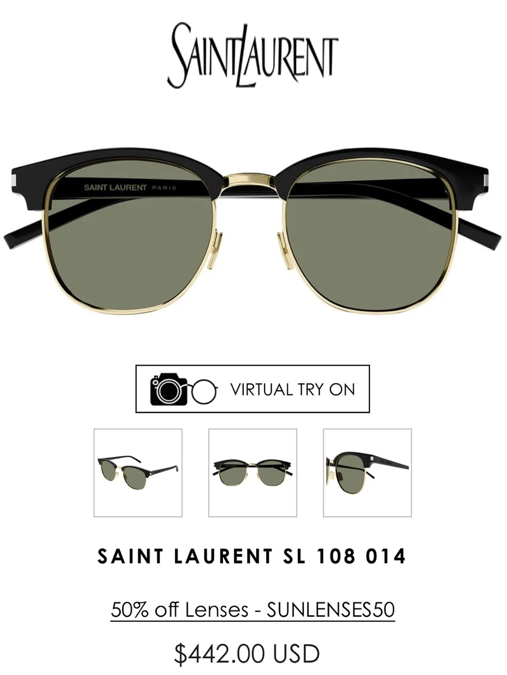 Saint Laurent Wayfarer Sunglasses